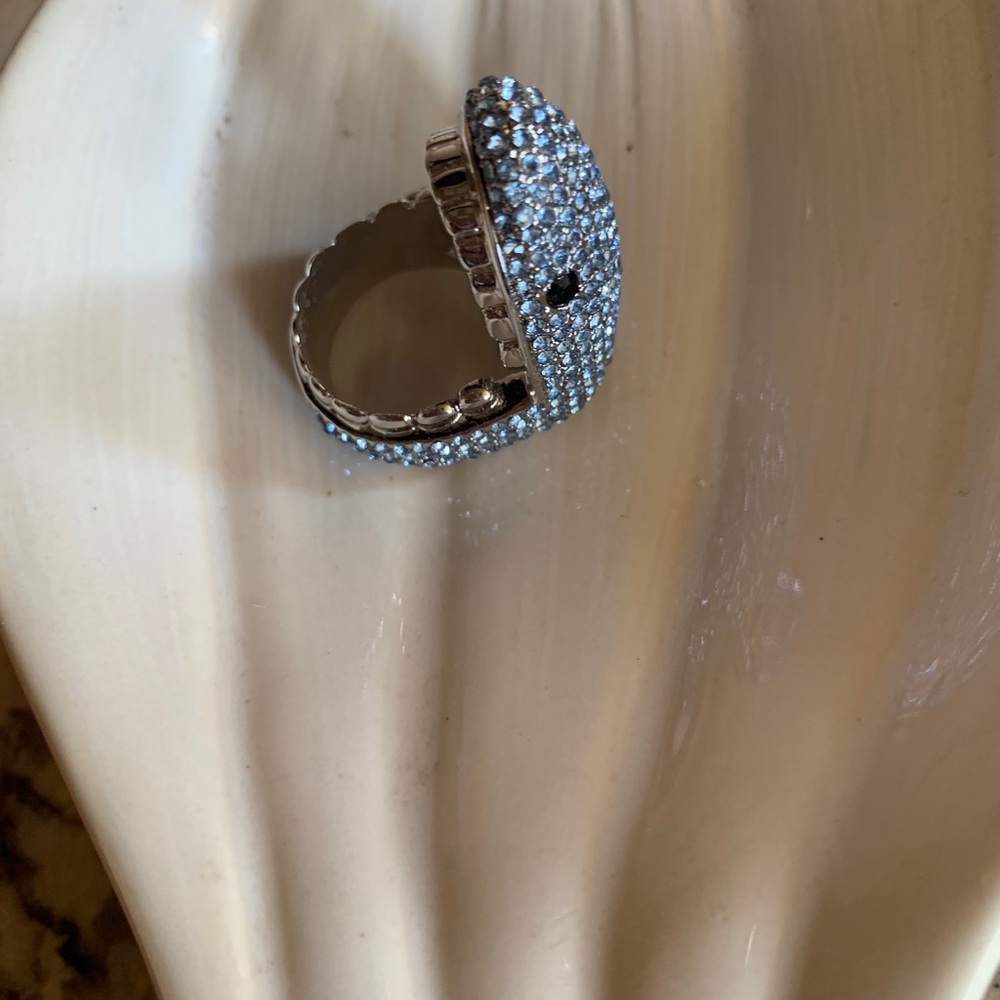 NEW Kate Spade California Dreaming Pave Blue and Silver Shark Ring